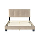 Berry Full Platform Bed |  Adjustable Headboard | Brown Velvet Upholstery