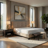 Berry Full Platform Bed |  Adjustable Headboard | Brown Velvet Upholstery