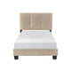 Berry Twin Platform Bed |  Adjustable Headboard | Brown Velvet Upholstery