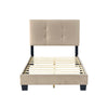 Berry Twin Platform Bed |  Adjustable Headboard | Brown Velvet Upholstery