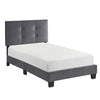 Berry Twin Platform Bed |  Adjustable Headboard | Gray Velvet Upholstery