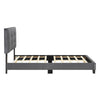 Berry Twin Platform Bed |  Adjustable Headboard | Gray Velvet Upholstery
