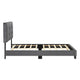 Berry Twin Platform Bed |  Adjustable Headboard | Gray Velvet Upholstery