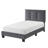 Berry Twin Platform Bed |  Adjustable Headboard | Gray Velvet Upholstery
