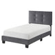Berry Twin Platform Bed |  Adjustable Headboard | Gray Velvet Upholstery