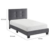 Berry Twin Platform Bed |  Adjustable Headboard | Gray Velvet Upholstery