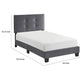Berry Twin Platform Bed |  Adjustable Headboard | Gray Velvet Upholstery