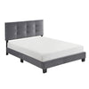 Berry Full Platform Bed |  Adjustable Headboard | Gray Velvet Upholstery