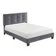 Berry Full Platform Bed |  Adjustable Headboard | Gray Velvet Upholstery