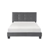 Berry Full Platform Bed |  Adjustable Headboard | Gray Velvet Upholstery