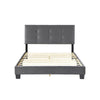 Berry Full Platform Bed |  Adjustable Headboard | Gray Velvet Upholstery