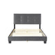 Berry Full Platform Bed |  Adjustable Headboard | Gray Velvet Upholstery