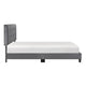Berry Full Platform Bed |  Adjustable Headboard | Gray Velvet Upholstery