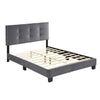 Berry Full Platform Bed |  Adjustable Headboard | Gray Velvet Upholstery