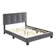 Berry Full Platform Bed |  Adjustable Headboard | Gray Velvet Upholstery