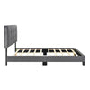 Berry Full Platform Bed |  Adjustable Headboard | Gray Velvet Upholstery