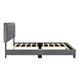Berry Full Platform Bed |  Adjustable Headboard | Gray Velvet Upholstery
