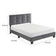 Berry Full Platform Bed |  Adjustable Headboard | Gray Velvet Upholstery