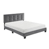 Berry Queen Platform Bed |  Adjustable Headboard | Gray Velvet Upholstery