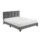 Berry Queen Platform Bed |  Adjustable Headboard | Gray Velvet Upholstery