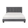Berry Queen Platform Bed |  Adjustable Headboard | Gray Velvet Upholstery