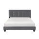Berry Queen Platform Bed |  Adjustable Headboard | Gray Velvet Upholstery