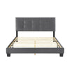 Berry Queen Platform Bed |  Adjustable Headboard | Gray Velvet Upholstery