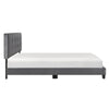 Berry Queen Platform Bed |  Adjustable Headboard | Gray Velvet Upholstery