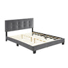 Berry Queen Platform Bed |  Adjustable Headboard | Gray Velvet Upholstery