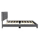 Berry Queen Platform Bed |  Adjustable Headboard | Gray Velvet Upholstery