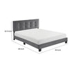 Berry Queen Platform Bed |  Adjustable Headboard | Gray Velvet Upholstery