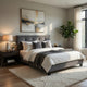 Berry Queen Platform Bed |  Adjustable Headboard | Gray Velvet Upholstery
