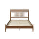 Karlo Queen Platform Bed | Slatted Headboard | Transitional Chestnut Brown