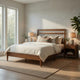 Karlo Queen Platform Bed | Slatted Headboard | Transitional Chestnut Brown