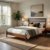 Karlo Full Platform Bed | Slatted Headboard | Transitional Chestnut Brown