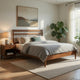 Karlo Full Platform Bed | Slatted Headboard | Transitional Chestnut Brown
