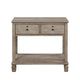Marc Nightstand | 2 Drawers and Open Shelf | Keyhole Accent | Oak Gray Wood