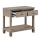 Marc Nightstand | 2 Drawers and Open Shelf | Keyhole Accent | Oak Gray Wood