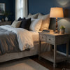 Marc Nightstand | 2 Drawers and Open Shelf | Keyhole Accent | Oak Gray Wood