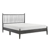 Kell Queen Platform Bed | Vertical Slatted Headboard | Mid Century Gray