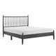Kell Queen Platform Bed | Vertical Slatted Headboard | Mid Century Gray