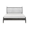 Kell Queen Platform Bed | Vertical Slatted Headboard | Mid Century Gray