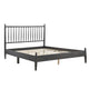 Kell Queen Platform Bed | Vertical Slatted Headboard | Mid Century Gray