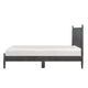 Kell Queen Platform Bed | Vertical Slatted Headboard | Mid Century Gray