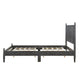Kell Queen Platform Bed | Vertical Slatted Headboard | Mid Century Gray