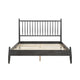 Kell Queen Platform Bed | Vertical Slatted Headboard | Mid Century Gray