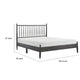 Kell Queen Platform Bed | Vertical Slatted Headboard | Mid Century Gray