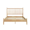 Kell Full Platform Bed | Vertical Slatted Headboard | Natural Brown