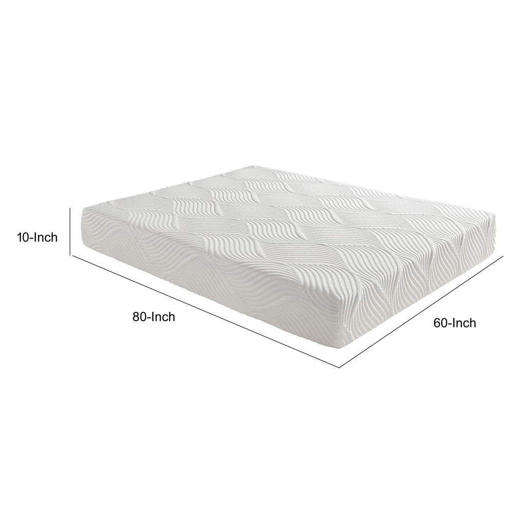 Queen Mattress | Firm Gel Memory Foam | Tencel Polyester Cover White 10"