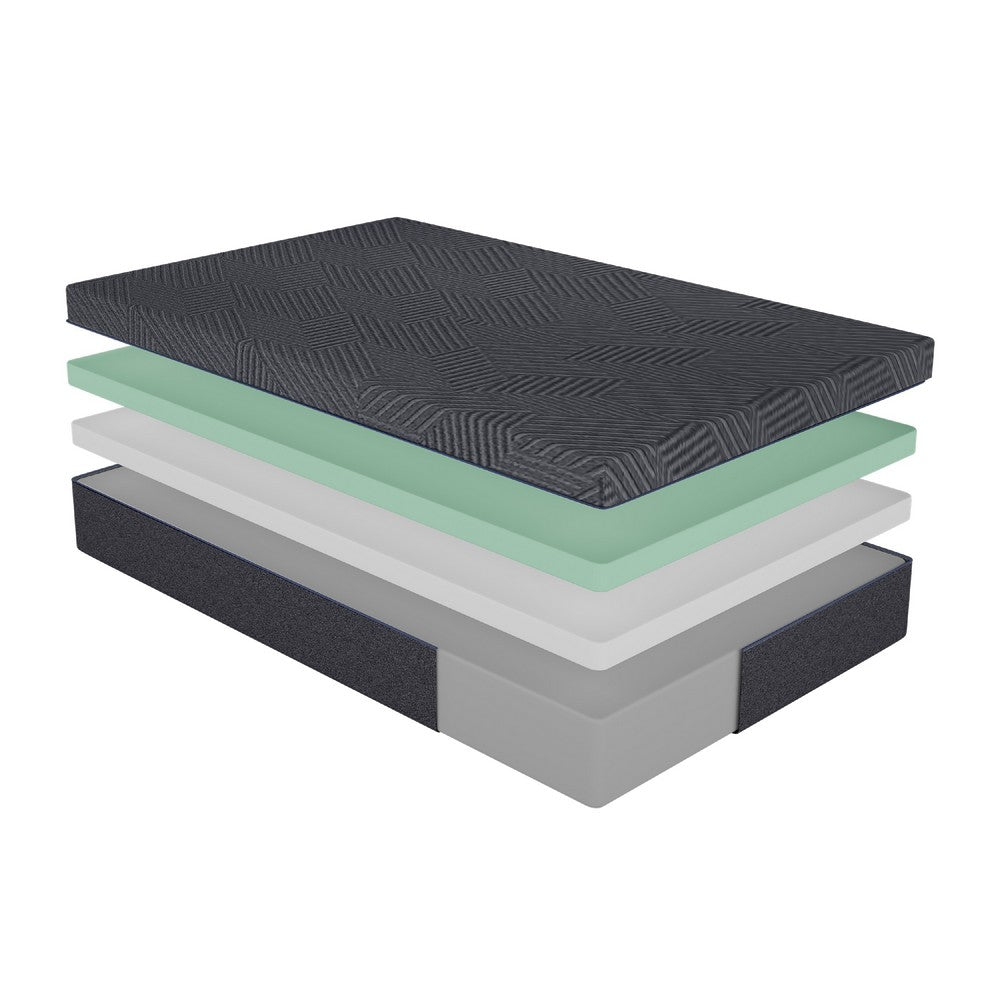 Maya Twin Mattress | Green Tea Gel-Infused Memory Foam | Gray Fabric 11"